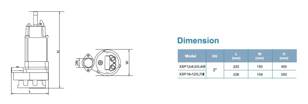 پمپ لجن کش لیو مدل XSP18-12/0.75I
