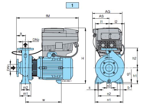 پمپ آب کالپدا سانتریفیوژ کوپل مستقیم مدل NM4 80/20AE