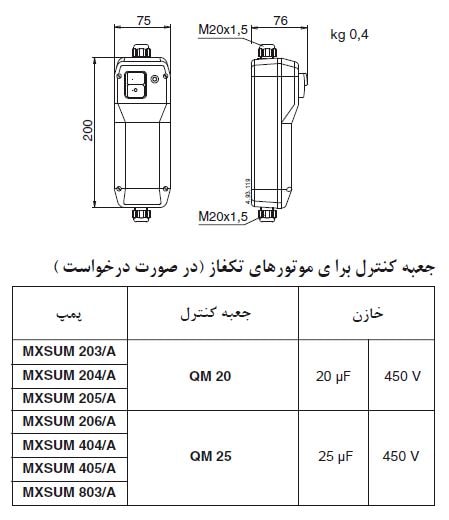 پمپ آب کالپدا طبقاتی عمودی مدل MXSU 203