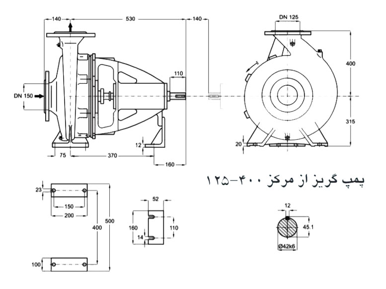  پمپ آب پمپیران مدل 400-125 با موتور 37 کیلووات