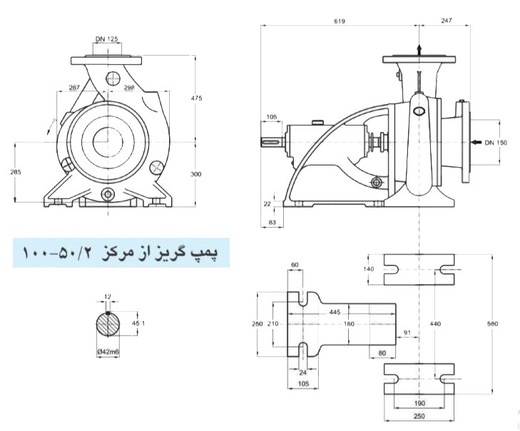  پمپ آب پمپیران مدل 50/2-125 با موتور 75 کیلووات