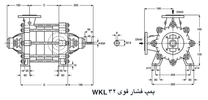 پمپ آب فشار قوی پمپیران مدل WKL32-4a با موتور 1450 دور