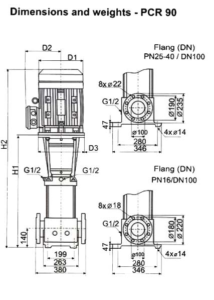 پمپ آب طبقاتی عمودی پمپیران مدل PCR90-1