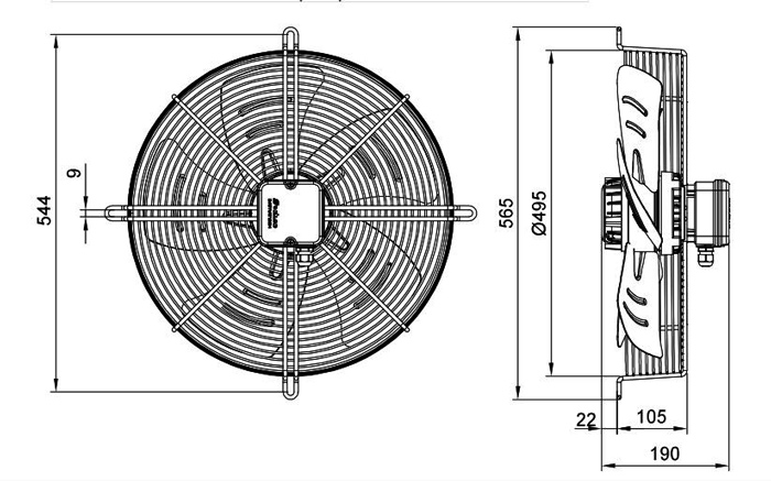 فن آکسیال دمنده ایلکا فلزی معکوس مدل VIK-A4T2-L