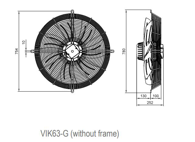 فن آکسیال فن آکسیال دمنده ایلکا فلزی معکوس مدل VIK-63R6T3دمنده ایلکا فلزی معکوس مدل VIK-63R4T3-H