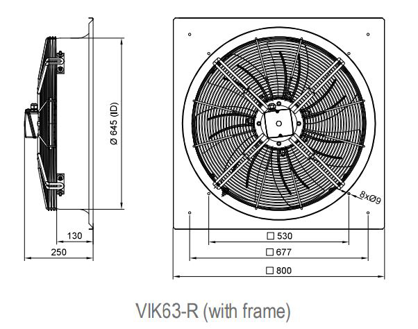 فن آکسیال فن آکسیال دمنده ایلکا فلزی معکوس مدل VIK-63R6T3دمنده ایلکا فلزی معکوس مدل VIK-63R4T3-H