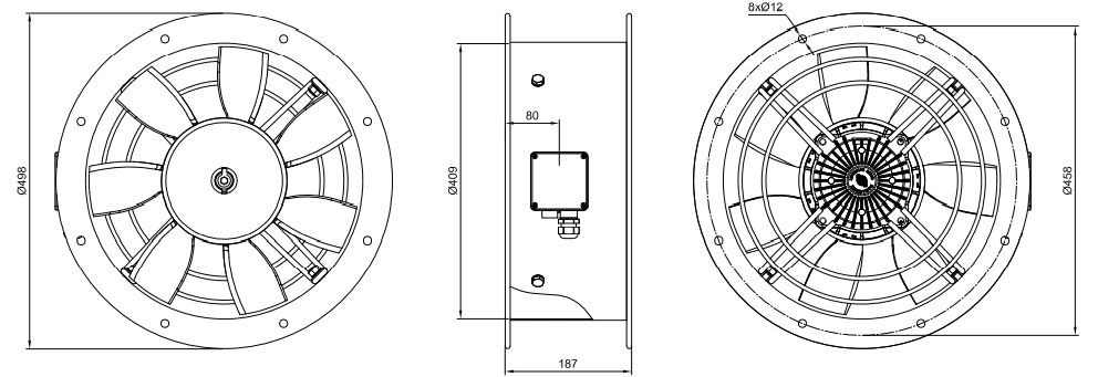 فن آکسیال دمنده سیلندری ترانس مدل VIC-40D4T