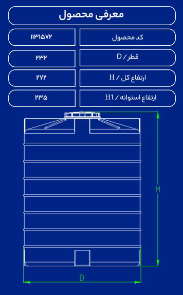 مخزن پلاستیکی 10000Lعمودی فین دارسه لایه طبرستان