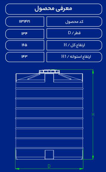 مخزن پلاستیکی 2000Lعمودی فین دارطبرستان