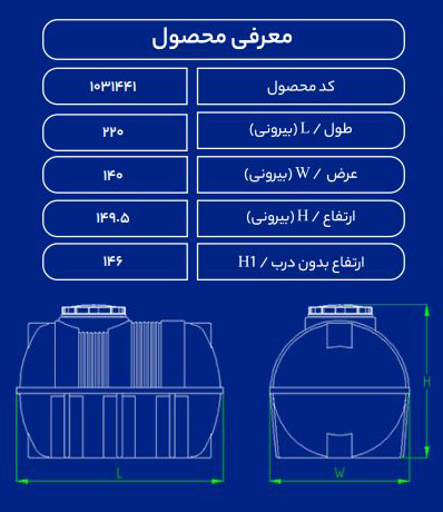 مخزن پلاستیکی 3000L افقی دولایه طبرستان