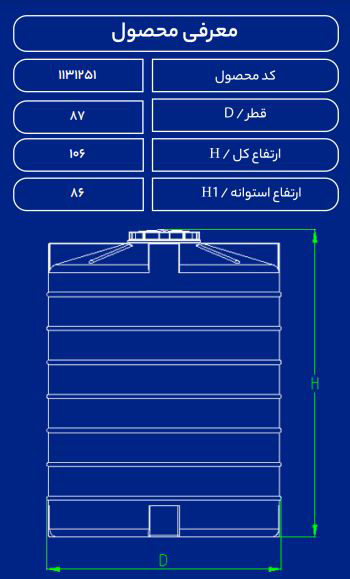 مخزن پلاستیکی 500Lعمودی فین دارسه لایه طبرستان