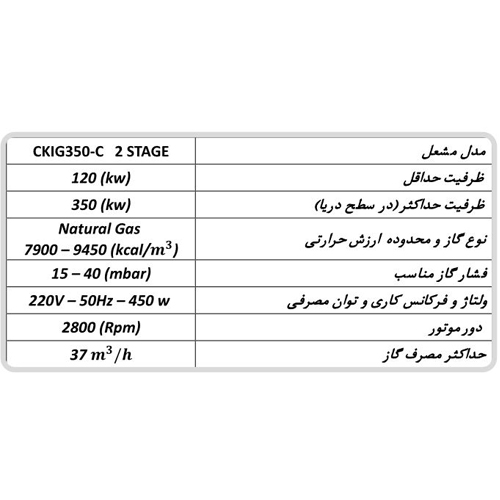 مشعل گازی شوفاژکار مدل CKI-G3502S