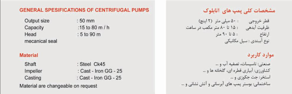 پمپ آب بهار پمپ مدل 160-50 با موتور 1.1 کیلووات