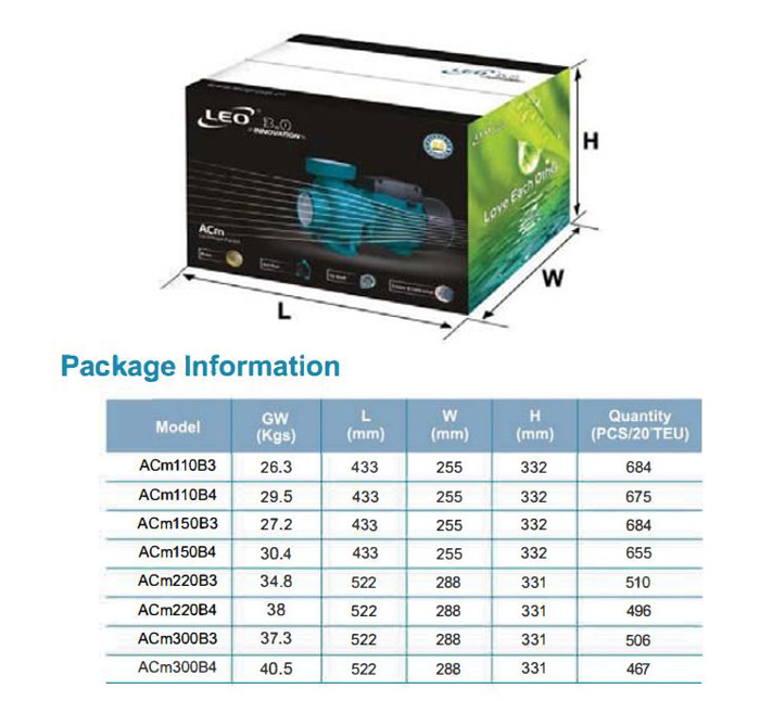 پمپ آب لئو بشقابی مدل ACm220B3