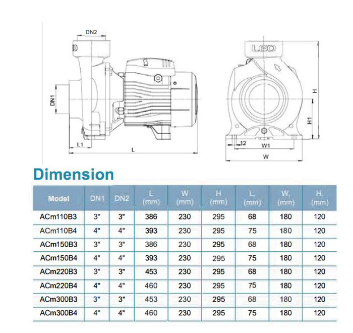 پمپ آب لئو بشقابی مدل ACm220B4