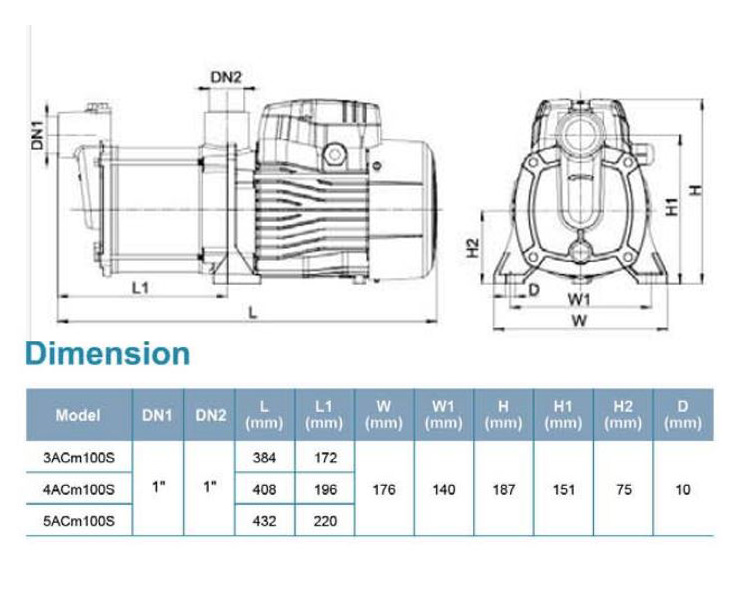 پمپ آب لئو سانتریفیوژ طبقاتی مدل 4ACm100S