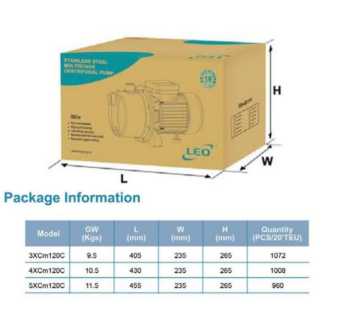 پمپ آب لئو سانتریفیوژ طبقاتی مدل 4XC120C