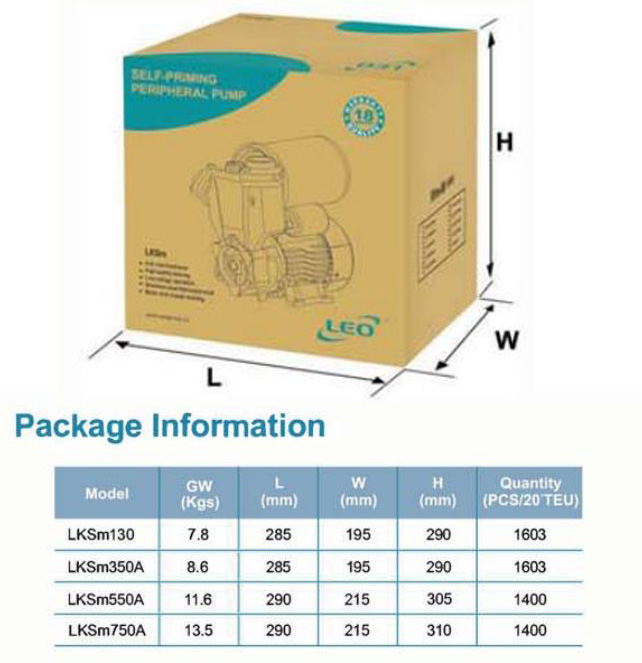 پمپ آب لئو محیطی مدل LKSm350A