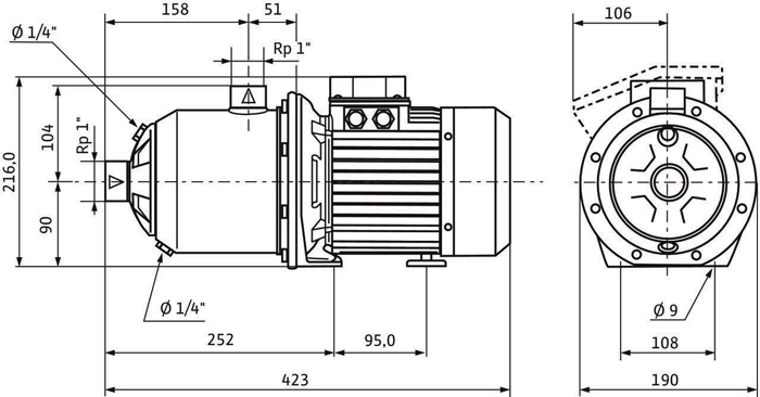 پمپ آب ویلو طبقاتی افقی مدل MHI406-1/E/1