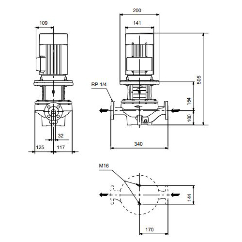 پمپ سیرکولاتور خطی گراندفوس TP 32-200/2