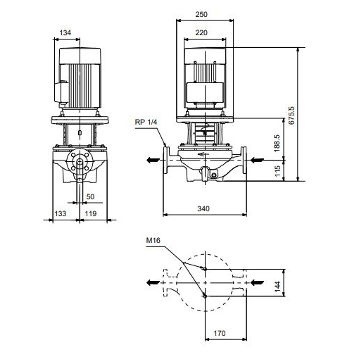 پمپ سیرکولاتور خطی گراندفوس TP 50-360/2