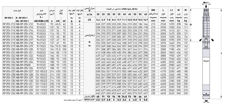 پمپ شناور رایان مدل RP 293-1/12