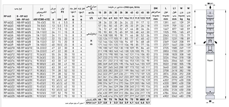 پمپ شناور رایان مدل RP 663/11