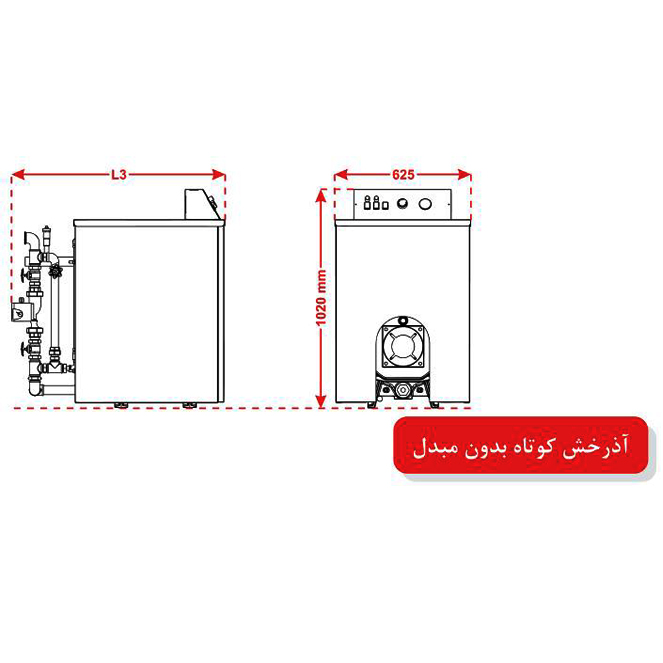 پکیج زمینی شوفاژکار آذرخش 6 پره فقط گرمایشی