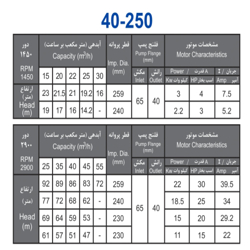  پمپ آب بهار پمپ مدل 250-40 با موتور 2.2 کیلووات