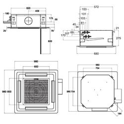 فن کویل تهویه کاستی چهار طرفه اوشان CF-800