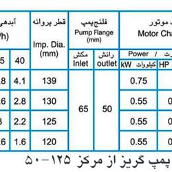 پمپ آب پمپیران مدل 125-50 با موتور 0.55 کیلووات