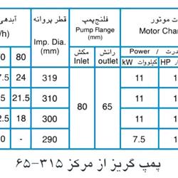 پمپ آب پمپیران مدل 315-65 با موتور 7.5 کیلووات