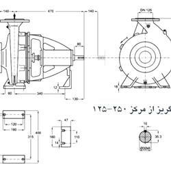  پمپ آب پمپیران مدل 250-125 با موتور 15 کیلووات