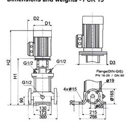 پمپ آب طبقاتی عمودی پمپیران مدل PCR15-5