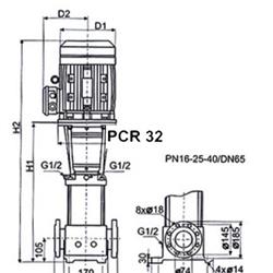 پمپ آب طبقاتی عمودی پمپیران مدل PCR32-3