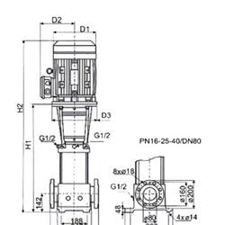 پمپ آب طبقاتی عمودی پمپیران مدل PCR45-2-2