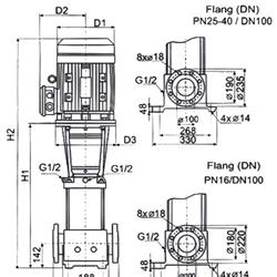 پمپ آب طبقاتی عمودی پمپیران مدل PCR64-3-2