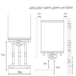 آبگرمکن برقی مخزن دار بوتان مدل Noble 120 E