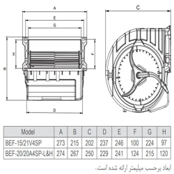 بلوئر فن کویل دمنده مدل BEF-15/21V4SP