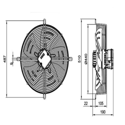 فن آکسیال دمنده ایلکا فلزی معکوس مدل VIK-40A4T2-L