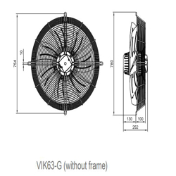 فن آکسیال دمنده ایلکا فلزی معکوس مدل VIK-63R6T3