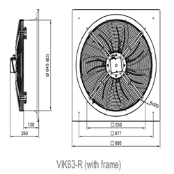 فن آکسیال دمنده ایلکا فلزی معکوس مدل VIK-63R6T3