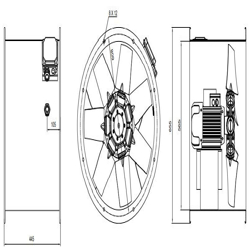 فن آکسیال دمنده سیلندری مدل DAMP‐DN60‐4T‐560‐32deg