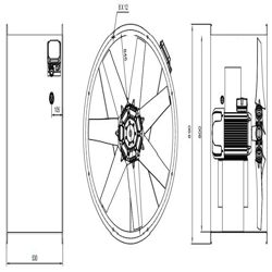 فن آکسیال دمنده سیلندری مدل DAMP‐KN100‐6T‐800‐45deg