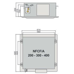 فن کویل کاستی چهارطرفه دو لوله نیک NFCF/A-400