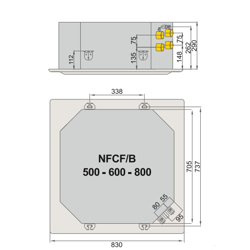 فن کویل کاستی چهارطرفه چهار لوله نیک NFCF/B-600