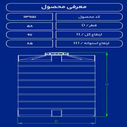 مخزن پلاستیکی 220 لیتری عمودی تک درب طبرستان