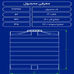 مخزن پلاستیکی 300 لیتری عمودی بلند فین دارطبرستان