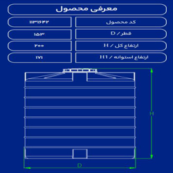 مخزن پلاستیکی 3000 لیتری عمودی فین دارسه لایه طبرستان