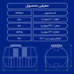 مخزن پلاستیکی 6000 لیتری افقی سه لایه طبرستان